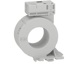 Schneider Electric Sumstrømstrafo TB60, en lukket transformertype med 60mm indvendig diameter og mærkning P1 (K) på. Den maksimale primærstrøm (In) er 125A.