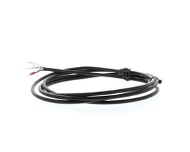 Omron G5-serie servomotorstrømkabel, 3 meter langt, sort kabel med grå og røde ledningsender.