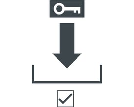 Ikon for download af licensnøgle til SIMATIC WinCC WebNavigator, symboliserer digital licenslevering.
