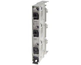 Siemens 3-polet D02 sikringsafbryder med 63A og skrueløse terminaler, designet til 60mm samlingssystem.