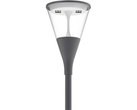 Geissel Noa Park udendørslampe i antracit, 18W, 4000K, med klar skærm og DALI-dæmpning.