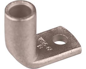 Elpress CU-rørkabelsko KRF35-8-90GR, 90 graders vinkel, M8 laske og 35mm² lederdiameter. Produktet er fortinnet kobber og vist på hvid baggrund.