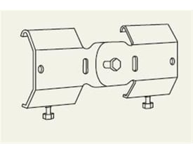 Tegning af Universalsamling 22, der viser de tekniske detaljer og dimensioner af den varmgalvaniserede ståldel.