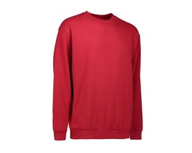 Rød ID Identity GAME sweatshirt i størrelse 3XL med rund hals, lange ærmer og ribkant forneden.
