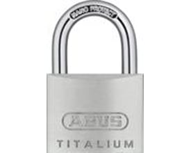 Abus Titalium hængelås 64TI/40 i en sølvfarvet TITALIUM-finish med en blank bøjel.