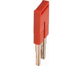 Schneider Electric 2-polet lask til push-in tilslutning af 2,5mm² ledere i klar rød farve med metalterminaler.