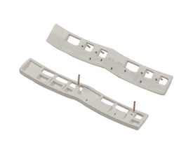 To hvide elektriske spærringer fra Schneider Electric, TeSys D-serie, til D09-38 kontaktorer.