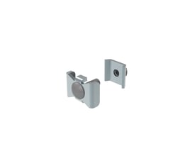 Legrand spændepladesæt CE25VS/CE30ES ZM fremstillet i zinklegering med magnesiumaluminium, vist med bolt og møtrik.