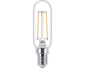 Philips LED Parfume pære med klar glas, E14 fatning, 2,1W effekt og 250 lumen varmt hvidt lys.
