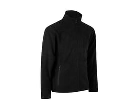 ID Identity sort fleece cardigan i størrelse S, med fuld lynlås foran og sidelommer.