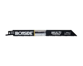 Ironside BIM MULTI-bajonetsavklinge på 203 mm med 12 TPI, hvor tandrækken og fæstet ses tydeligt.