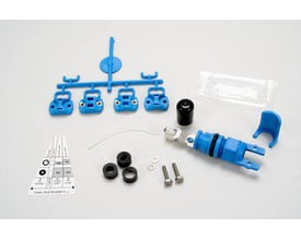 3M E-Cam S12 kabelforsegling komponenter i blåt og sort, inklusive en guide til kabeldiameter og monteringsdele.
