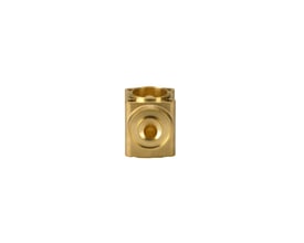 Danfoss ventilhus til ekspansionsventil TE 12 Valve Body FS 067b4026, fremstillet af messing, set forfra.