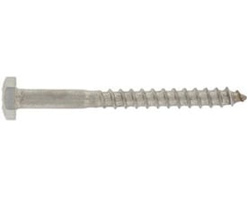 Fransk skrue 8,0 x 90/51 mm i A4 rustfrit stål med sekskantet hoved og groft trægevind.