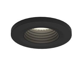 Ansell Lighting Prism Pro Mini AntiGlare frontring og indsats i mat sort polycarbonat med 55mm diameter.