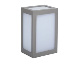 V-TAC LED væglampe i grå PC-materiale, 12W, 4000K, IP65, vist isoleret på hvid baggrund.