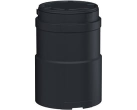 Schneider Electric XVU lystårn topdæksel i sort, 24V og 60mm diameter, med synlige samlinger og låsemekanisme.