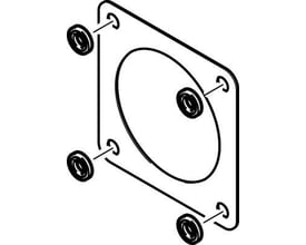 Festo EADS-F-40P tætningssæt i størrelse 40, vist som teknisk tegning med fire monteringshuller og tætningsringe.