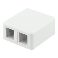 DELTACO Surface mount box for Keystone, 2 ports, hvid