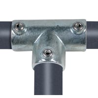 Tee 1" (48,3 mm), galvaniseret, vandrrs-fitting til stativ og reol - Pipe Clamps