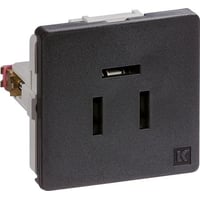 LK FUGA - Telefonudtag med DK 3-pol konnektor, 1 modul, koksgr