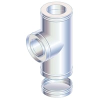 MetalbestoS Multi50, rustfri stlskorstens t-stykke 90? med sodskl, 5" (130/230 mm), blank - MetalbestoS MetalbestoS Multi50, rustfri stlskorstens t-stykke 90? med sodskl, 5" (130/230 mm), blank - MetalbestoS
