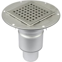 Blücher Square Gulvafløb 145x145 mm Ø75 mm til Beton og Fliser - Rustfrit stål