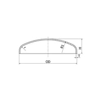 Endebund rustfri smls plade, R ml 9,6 mm