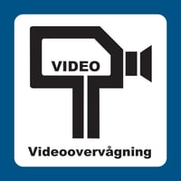 Videoovervgningsskilt, selvklbende vinyl, 100x100mm – 131126VHH