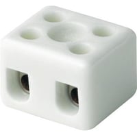 Kronemuffe porcelæn 2P 16mm² (VDE 10mm²) m/montagehul HxBxD: 23x34x30