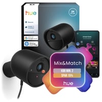 Philips Hue Secure Cam 2K, sikkerhedskamera, kablet, sort