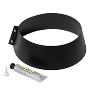 #3 - Metalbestos skorsten u 250mm krave til inddkning, sort, lim inkluderet.