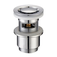 Secher bundventil, push-open, til badvask, nedsnket top, krom, blank, 62 mm