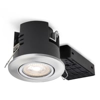 Nordtronic, Philips Lighting Uni Install G2 indbygningsspot, inkl. LED-pre (Philips / CRI>97 ExpertColor 5,5W 355lm 36 2700K dmpbar), GU10 (230V), rund, brstet aluminium indendrs -