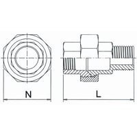 Union 1 1/4" muffe/nippel, stbt, rustfri AISI 316