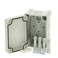 Montagekasse ABS med m-udslag, 95 mm x 65 mm x 60 mm, IP 65, RAL 7035 lys gr