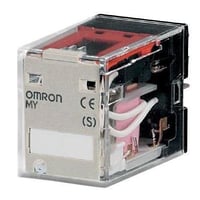 Industrirelæ MY4IN 14-ben 4PDT - 6A 4P 24VAC MY4IN-GS-R AC24 mekanisk & LED, testknap