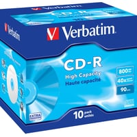 Se Verbatim CD-R, 40x, 800 MB/90 min, 10-pack, jewel case hos WATTOO.DK