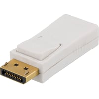 DELTACO DisplayPort til HDMI adapter, han-hun, hvid