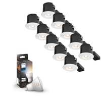 Philips Hue indbygningsspot 230V LED (rund) med Philips Hue White Ambiance, GU10, hvid (mat), 10-pak - Nordtronic