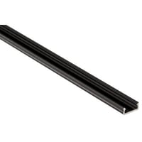 Se Indendrs LED strip aluprofil, 16x6 mm, sort, Type D, IP20, 1 meter, inkl. lg i frost (78% lys) hos WATTOO.DK