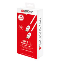 USB-C til USB-C kabel, 120 cm, hvid, USB 2.0, 100W