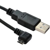 USB A til USB Micro B kabel, vinklet, version 2.0, sort, 3 meter