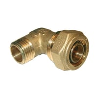 PEX vinkel 90, 16 x 1/2" med nippel - Tiemme