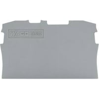 Ende-/mellemplade 2L, 0,8 mm tyk, gr, 2-leder, til 2,5 mm klemmen 2002-