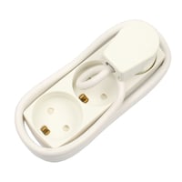 Stikdse T11 3R med jord 3m, hvid, brnesikret, vinklet stik, 10/250V
