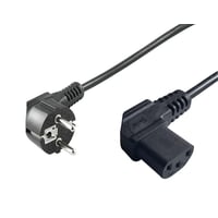 Strmkabel, CEE 7/7, C13, 3 meter, vinklet Schuko, vinklet C13, sort, H05VV-F3x1mm2 CU - MicroConnect