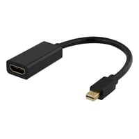 DELTACO Mini DisplayPort till HDMI adapter, 4K 60Hz, 0,2m, Sort