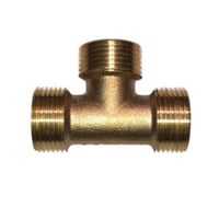 Billede af t-stykke 3/4". 90 med nippel. Bronze