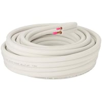 Dobbelt kobberrr til varmepumpe, 1/4"-3/8", 30 meter, hvid isolering